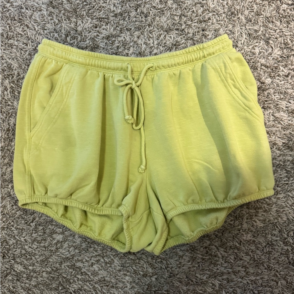 Anthropologie Daily Practice Lime Green  Bubble/Bloomer Shorts